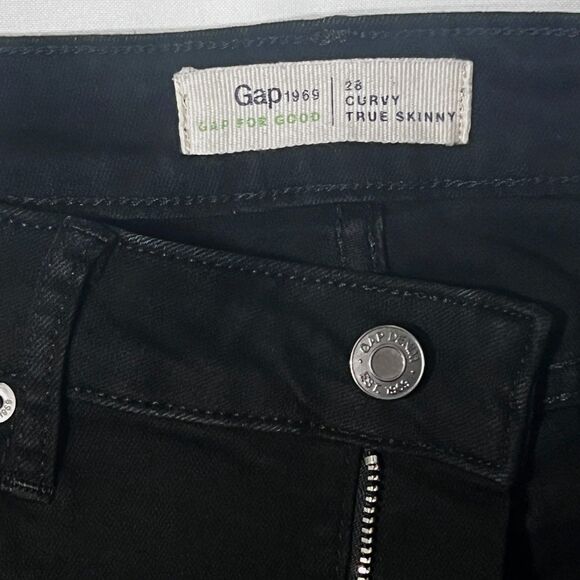 Gap Black Denim Jeans Curvy True Skinny Womens Size 28 - Picture 5 of 10